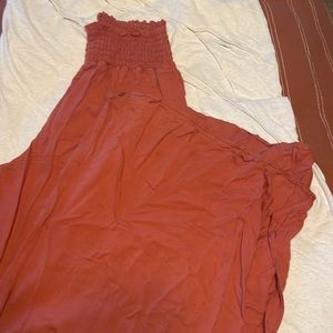 Terracotta palazzo style wide leg pants